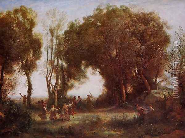 Morning - Dance of the Nymphs Oil Painting - Jean-Baptiste-Camille Corot