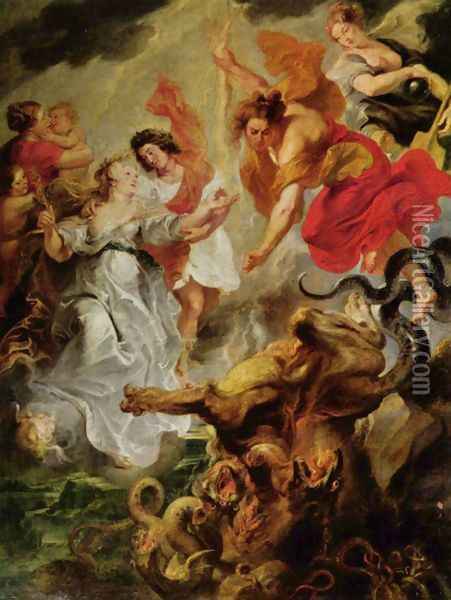 The Queen's Reconciliation with Her Son Oil Painting - Peter Paul Rubens