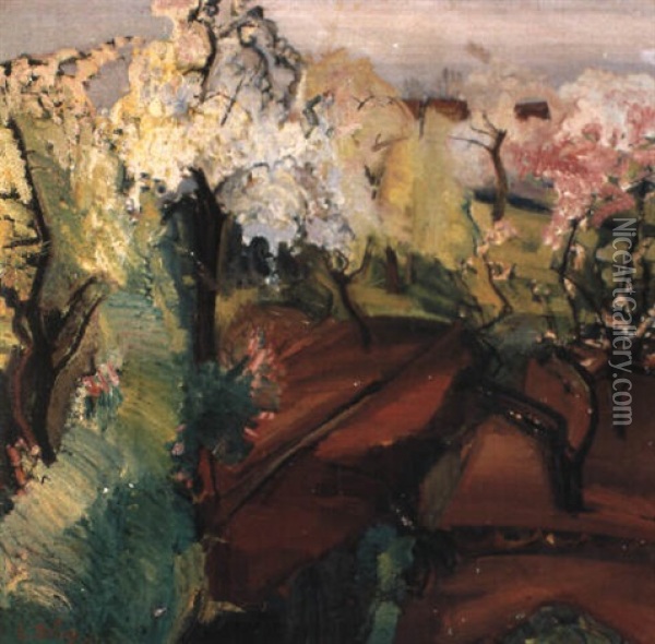 Boomgaard In Bloei Oil Painting - Charles Dehoy