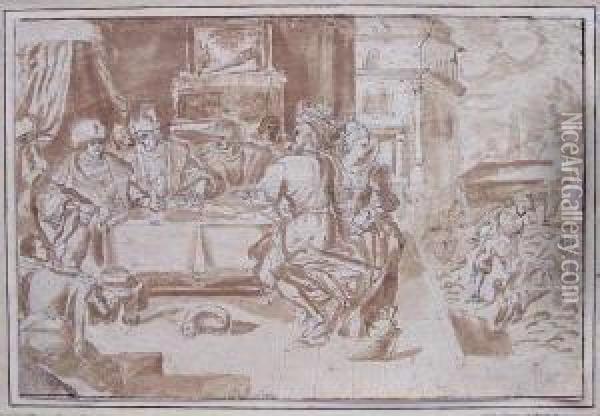 Das Gastmahl Des Reichen Oil Painting - Hieronymus II Francken
