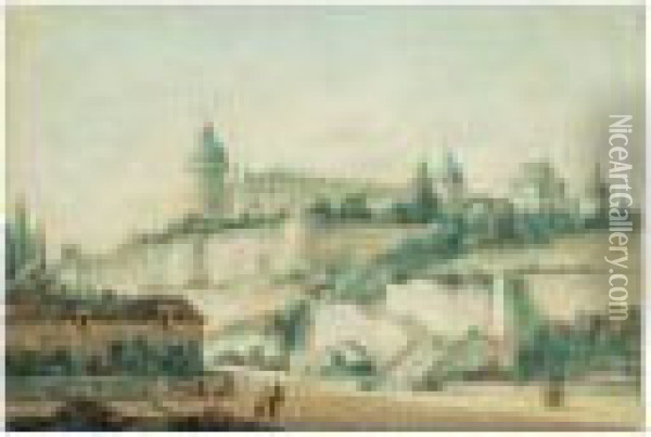 Vue Du Chateau De Valencay Oil Painting - Victor-Jean Nicolle