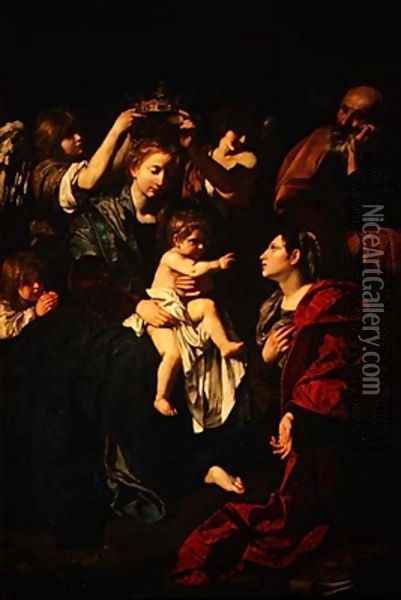 The Holy Family with St Catherine Oil Painting - Bartolomeo Cavarrozzi