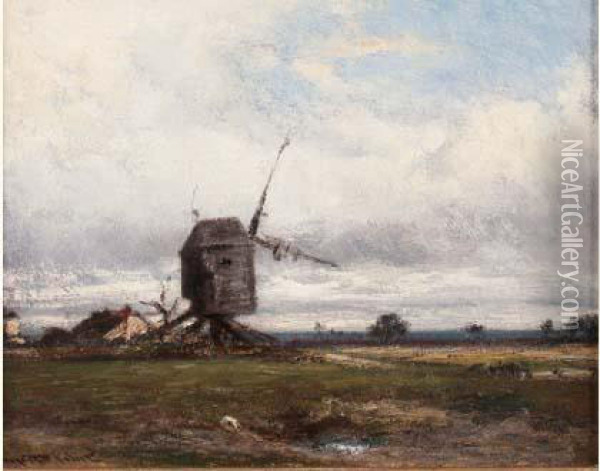 Paysage Au Moulin Oil Painting - Jules Dupre