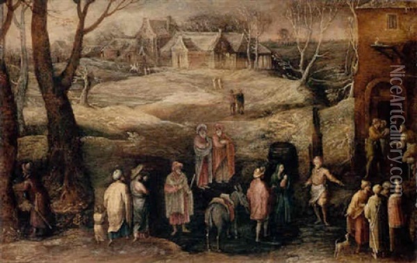 The Arrival At Bethlehem Oil Painting - Gillis Mostaert the Elder