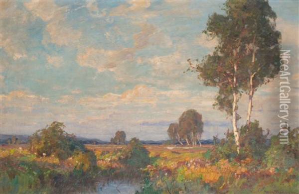 Abend Im Moor Oil Painting - Wilhelm Feldmann