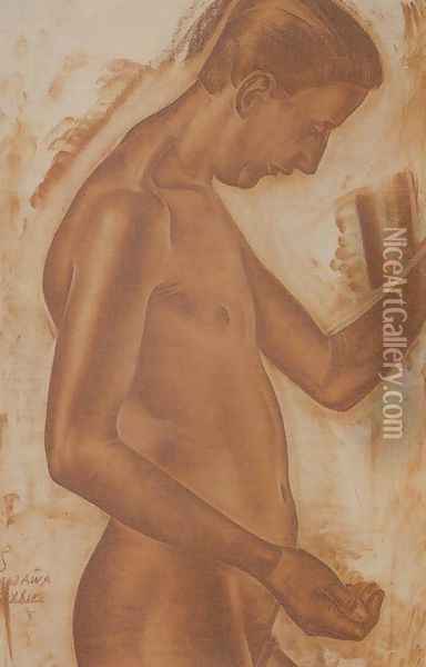 Male nude Oil Painting - Ludomir Slendzinski