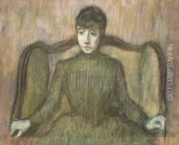 Woman Sitting in an Armchair, c.1864 Oil Painting - Edgar Degas