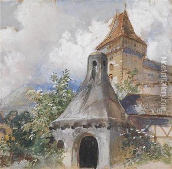 A Fortress And A Drying Kiln Oil Painting - Marie Egner