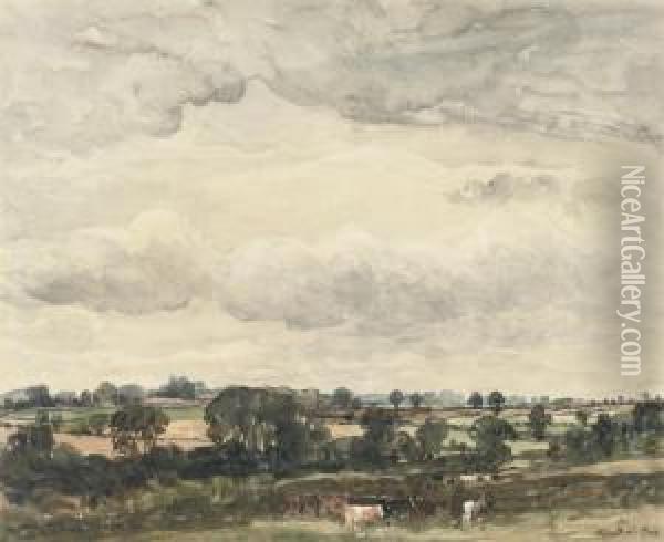 Grazing Cattle Oil Painting - Alfred William Rich