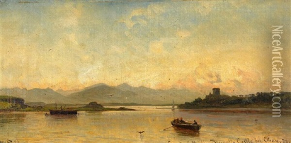 Sound Of Mull. Dunolly Castle Bei Oban Oil Painting - Hermann Eschke