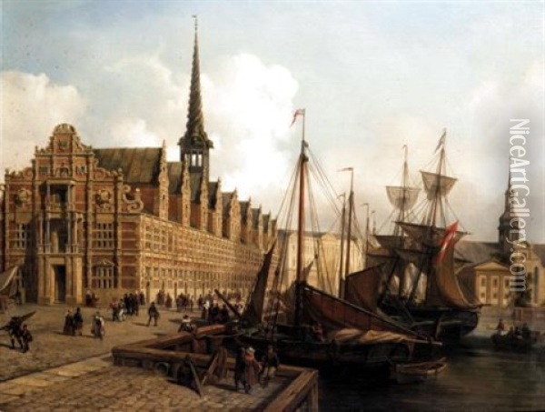 View Of Copenhagen Oil Painting - Johannes Rutten