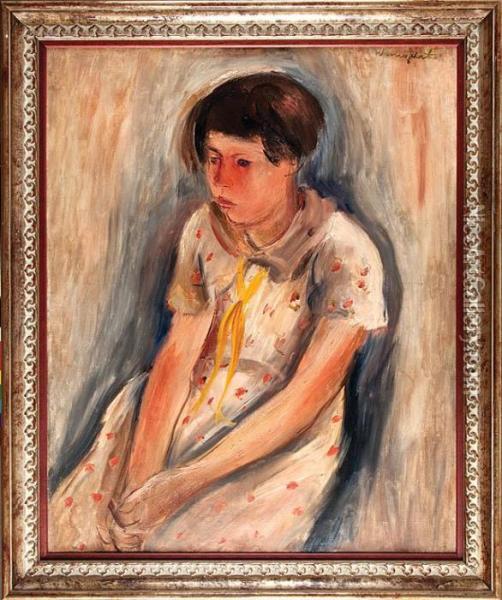 Dziewczynka Na Krzesle Oil Painting - Joachim Weingart
