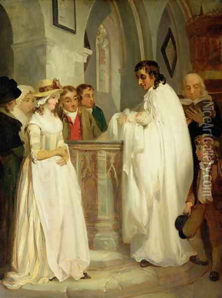 The Christening Oil Painting - Francis Wheatley