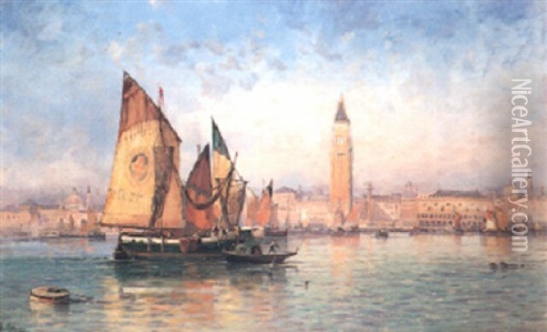 A Hazy Morning, Venice Oil Painting - Andrew Melrose