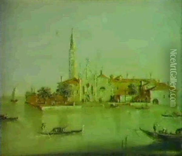 Venice, Island Of Santa Maria Della Grazia Oil Painting - Giacomo Guardi