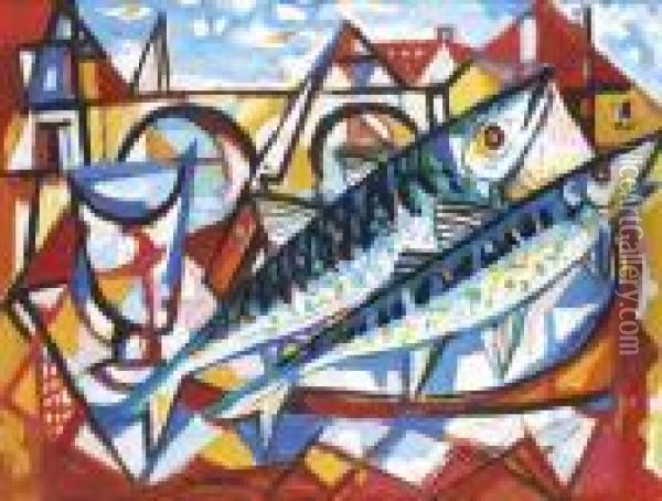 Les Deux Poissons Oil Painting - Charles Walch