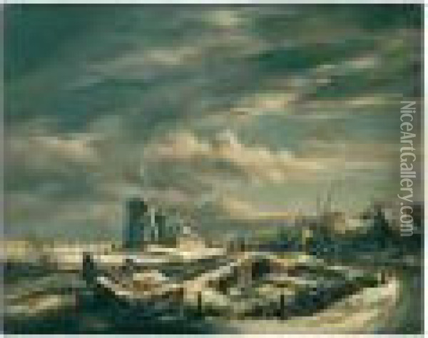 Winter, After Jacob Van Ruysdael Oil Painting - John Constable