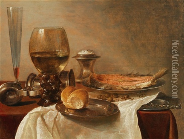 A Still Life With Glasses Oil Painting - Cornelis Cruys