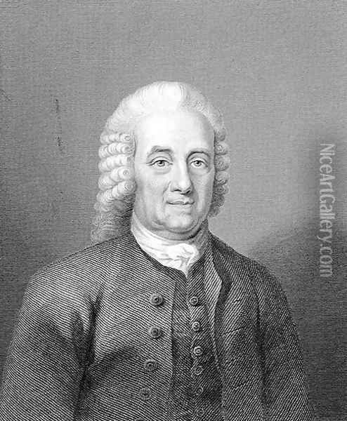 Emanuel Swedenborg 1688-1772 at the Age of 80, engraved by W. Holl, from World Religion, published by A. Fullarton and Co. Oil Painting - Anonymous Artist