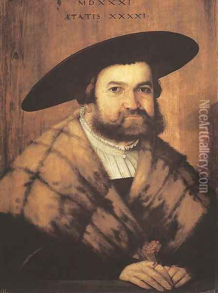 Goldsmith Jörg Zürer Of Augsburg 1531 Oil Painting - Christoph Amberger