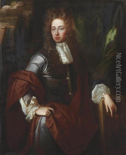 Portrait Of A Gentleman Oil Painting - John Riley