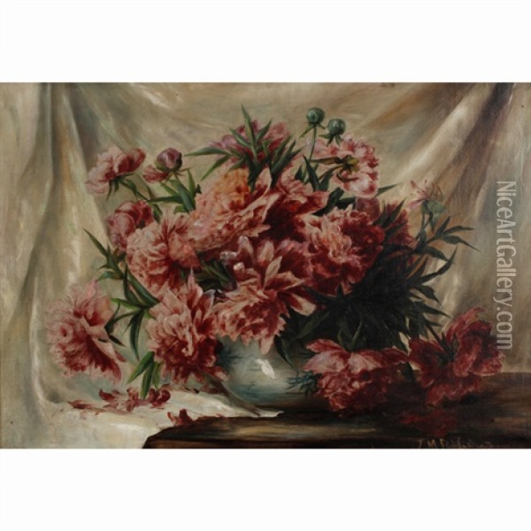 Floral Still Life Oil Painting - Lydia M. B. Hubbard