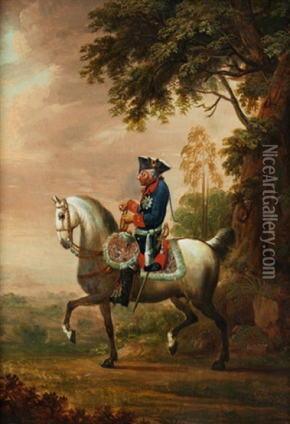 Reiterbildnis Friedrich Des Grossen Oil Painting - Daniel Nikolaus Chodowiecki