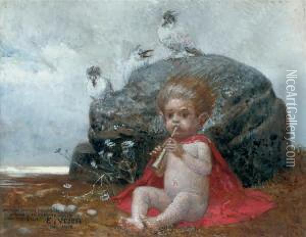Youthful Music Oil Painting - Eduard Veith