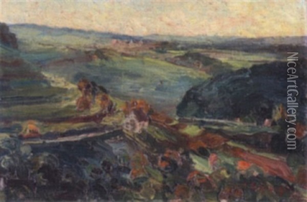 Sommerlandschaft Oil Painting - Gustav Peter Franz Schraegle