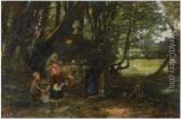 Queen Mary's Well, Barncluith Oil Painting - William McTaggart