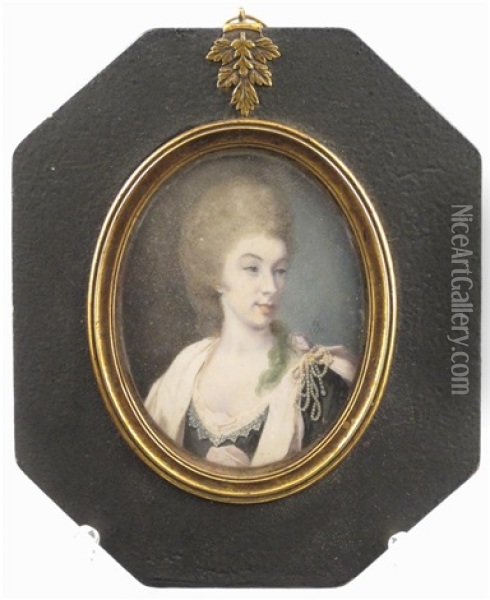 Lady Ligonier, Facing Right Oil Painting - Samuel Coates
