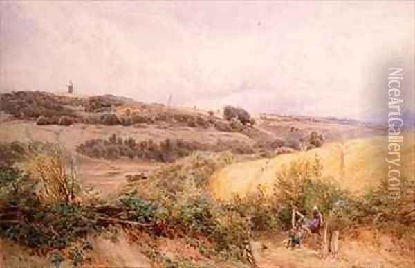 Summer Landscape near Haslemere Surrey Oil Painting - Myles Birket Foster