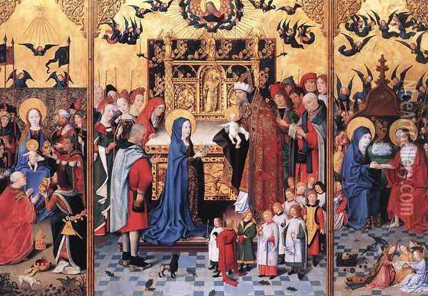 Altarpiece of the Seven Joys of Mary c. 1480 Oil Painting - German Unknown Master
