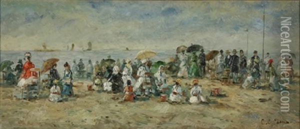 Beach Scene Oil Painting - Colin Campbell Cooper