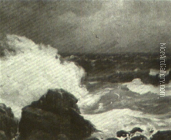 A Giant Surge Oil Painting - Frank Knox Morton Rehn