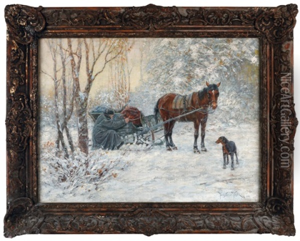 Zimni Motiv Oil Painting - Jaroslav Friedrich Julius Vesin