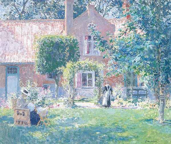 The Unpretentious Garden 1903-09 Oil Painting - Gari Julius Melchers