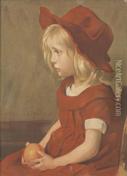 Portrait De Fillette Oil Painting - Marie Louise Catherine Breslau