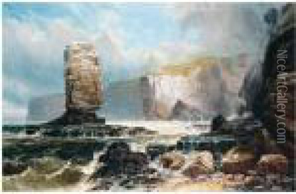 The Old Man Of Hoy Oil Painting - Clarence Roe