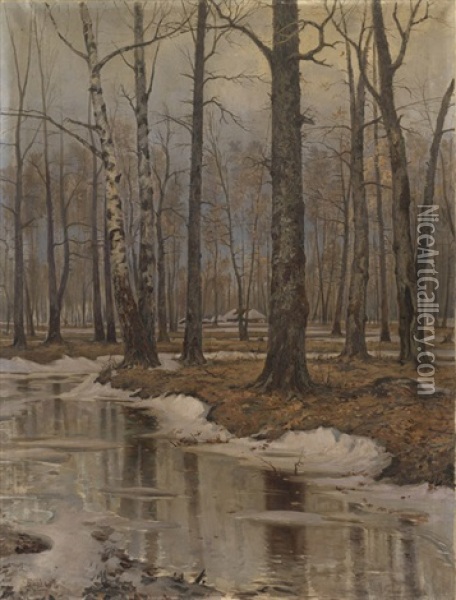 Birch Trees In Spring Oil Painting - Jakov Ivanovich Brovar