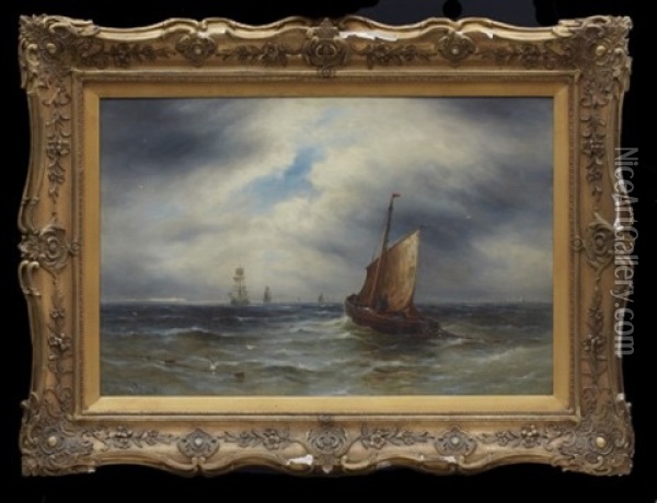 Fiskare Till Havs Oil Painting - Gustave de Breanski