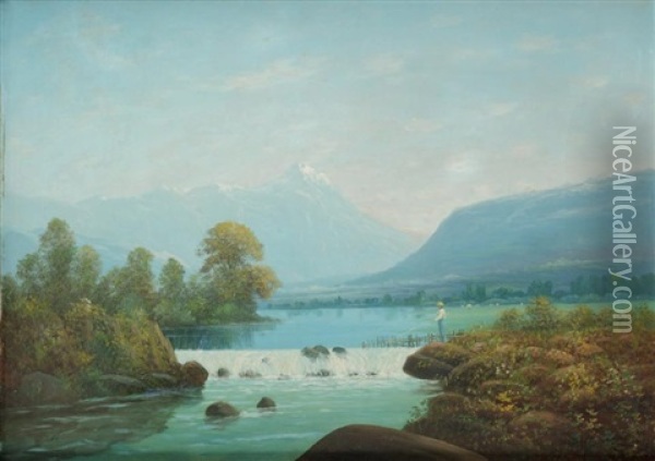 Peche En Montagne Oil Painting - Leon Adolphe Auguste Belly