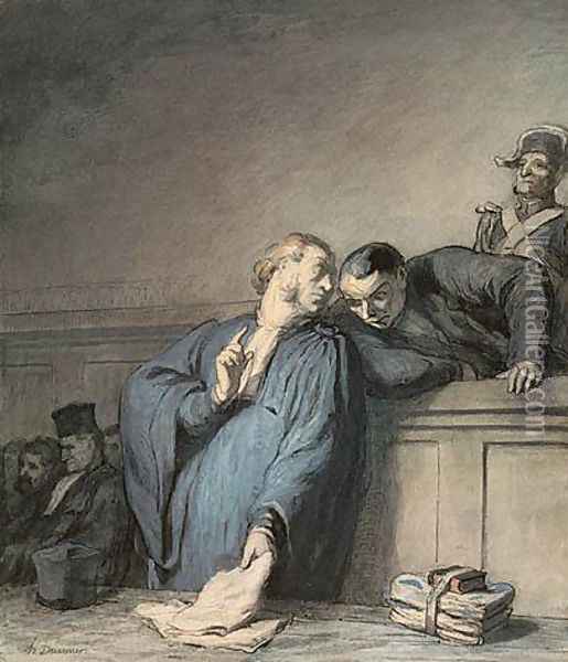 A Criminal Case Oil Painting - Honore Daumier