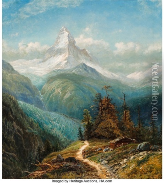 The Matterhorn Oil Painting - Edmund Darch Lewis
