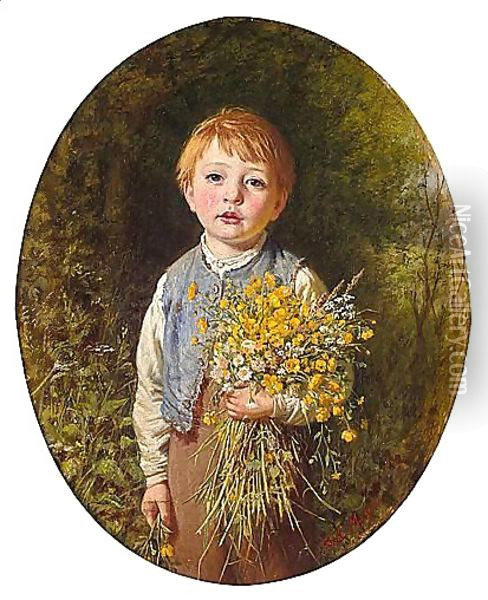 The Flower Gatherer Oil Painting - Frederick Morgan