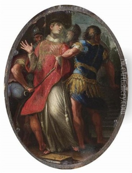 The Scourging Of Saint Laurence Oil Painting - Camillo Procaccini