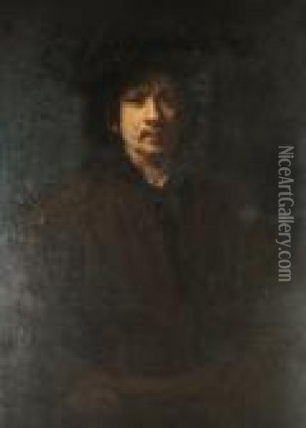 19th Century Self-portrait Oil Painting - Rembrandt Van Rijn