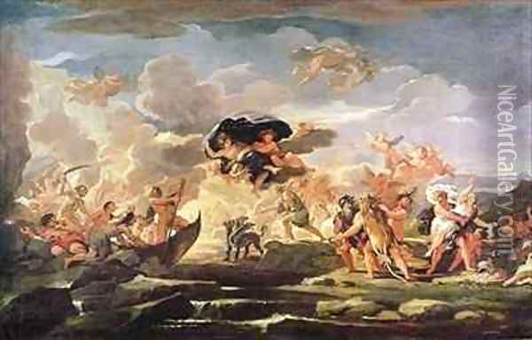 The Rape of Europa Oil Painting - Giovanni Domenico Ferretti