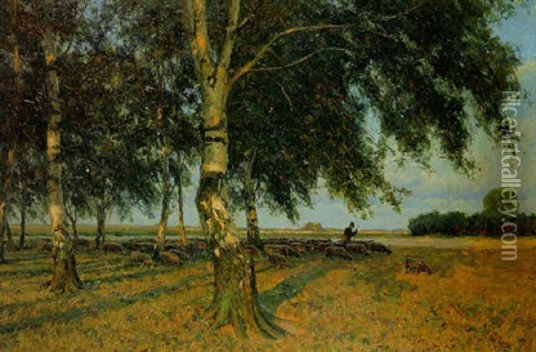 Gegen Abend Oil Painting - Wilhelm Fritzel