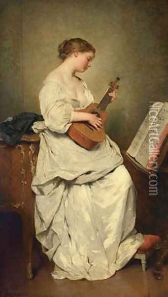 The music girl Oil Painting - Charles Chaplin